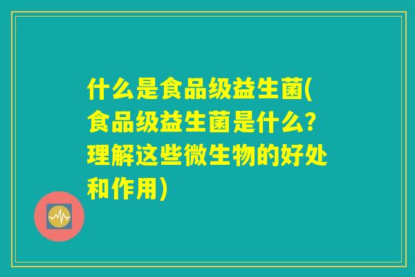 什么是食品级益生菌(食品级益生菌是什么？理解这些微生物的好处和作用)