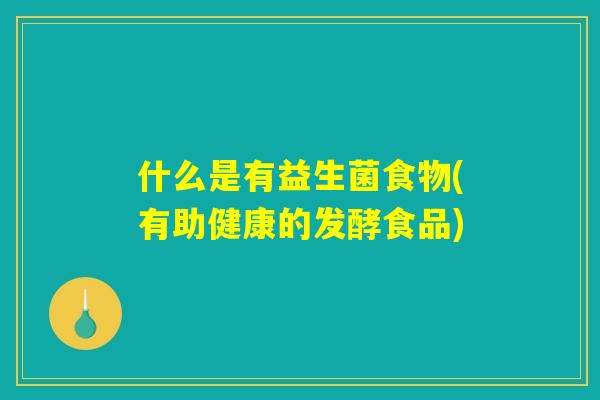 什么是有益生菌食物(有助健康的发酵食品)