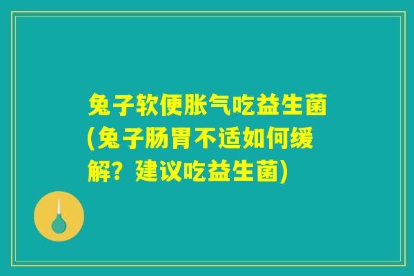 兔子软便胀气吃益生菌(兔子肠胃不适如何缓解？建议吃益生菌)