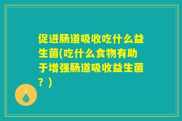 促进肠道吸收吃什么益生菌(吃什么食物有助于增强肠道吸收益生菌?) 促进肠道吸收吃什么益生菌(吃什么食物有助于增强肠道吸收益生菌?)