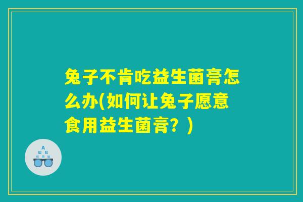 兔子不肯吃益生菌膏怎么办(如何让兔子愿意食用益生菌膏？)