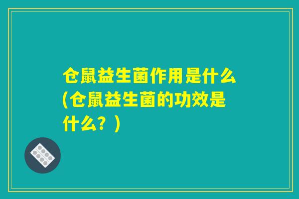 仓鼠益生菌作用是什么(仓鼠益生菌的功效是什么？)
