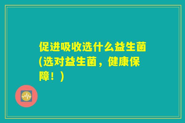 促进吸收选什么益生菌(选对益生菌，健康保障！)