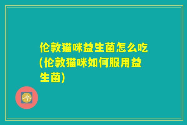 伦敦猫咪益生菌怎么吃(伦敦猫咪如何服用益生菌)