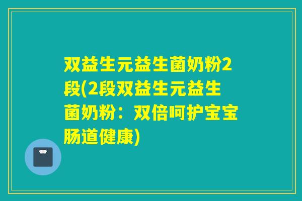 双益生元益生菌奶粉2段(2段双益生元益生菌奶粉：双倍呵护宝宝肠道健康)