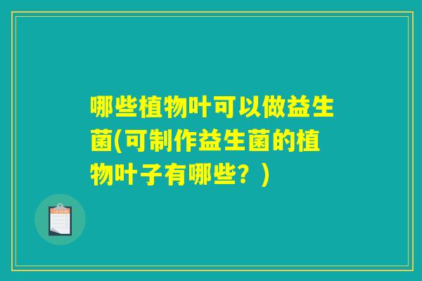 哪些植物叶可以做益生菌(可制作益生菌的植物叶子有哪些？)