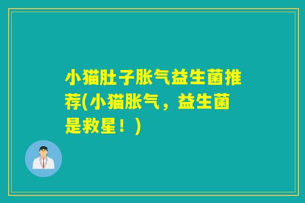 小猫肚子胀气益生菌推荐(小猫胀气，益生菌是救星！)