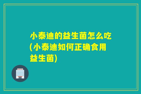 小泰迪的益生菌怎么吃(小泰迪如何正确食用益生菌)