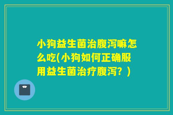 小狗益生菌治腹泻嘛怎么吃(小狗如何正确服用益生菌治疗腹泻？)