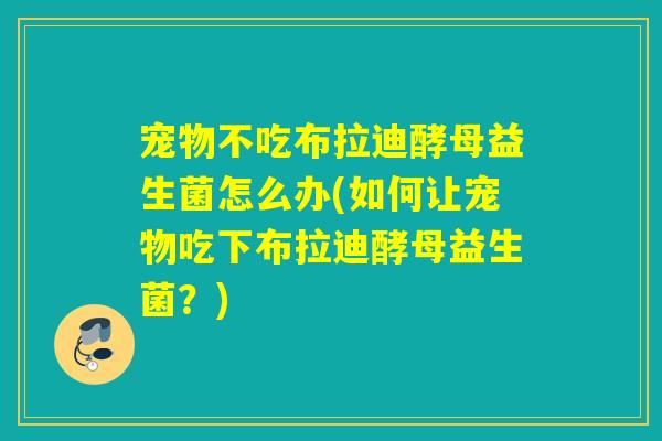 宠物不吃布拉迪酵母益生菌怎么办(如何让宠物吃下布拉迪酵母益生菌？)