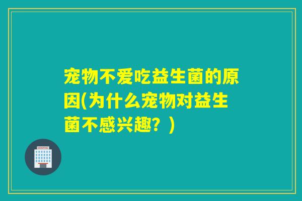 宠物不爱吃益生菌的原因(为什么宠物对益生菌不感兴趣？)