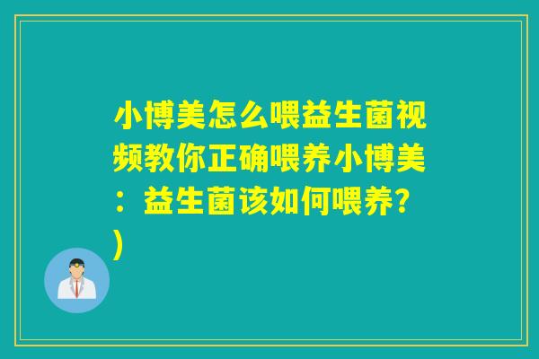 小博美怎么喂益生菌视频教你正确喂养小博美：益生菌该如何喂养？)