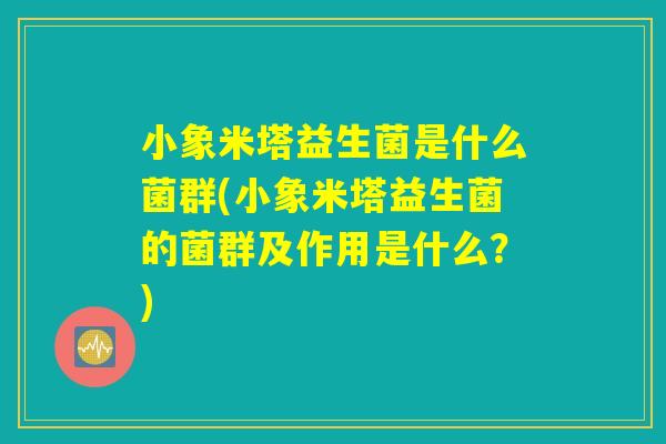 小象米塔益生菌是什么菌群(小象米塔益生菌的菌群及作用是什么？)