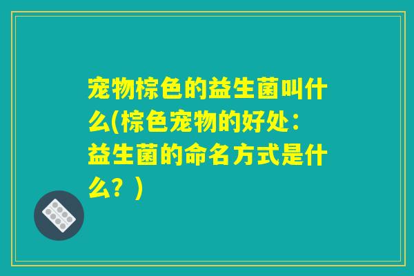 宠物棕色的益生菌叫什么(棕色宠物的好处：益生菌的命名方式是什么？)