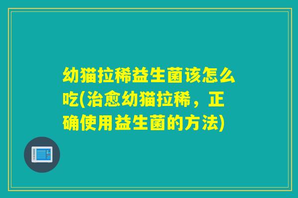 幼猫拉稀益生菌该怎么吃(治愈幼猫拉稀，正确使用益生菌的方法)