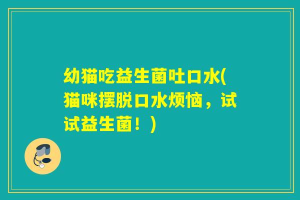 幼猫吃益生菌吐口水(猫咪摆脱口水烦恼，试试益生菌！)