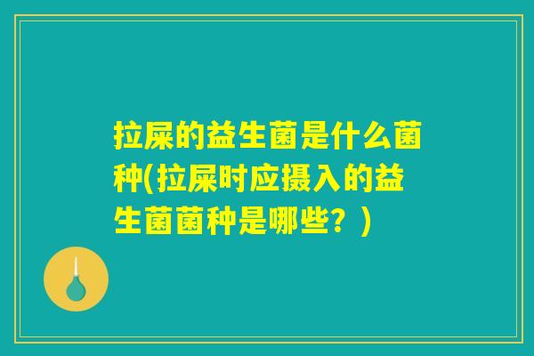 拉屎的益生菌是什么菌种(拉屎时应摄入的益生菌菌种是哪些？)