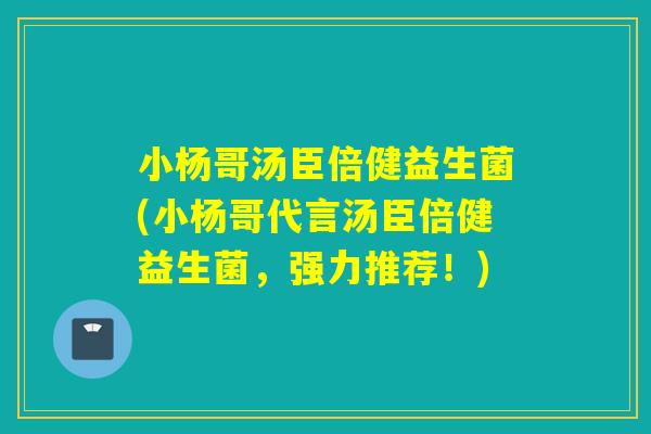 小杨哥汤臣倍健益生菌(小杨哥代言汤臣倍健益生菌,强力推荐!) 小杨哥汤臣倍健益生菌(小杨哥代言汤臣倍健益生菌,强力推荐!)