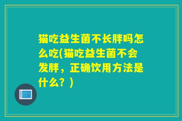 猫吃益生菌不长胖吗怎么吃(猫吃益生菌不会发胖，正确饮用方法是什么？)