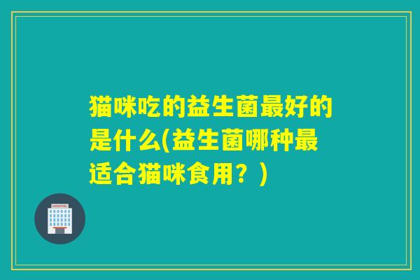猫咪吃的益生菌最好的是什么(益生菌哪种最适合猫咪食用？)
