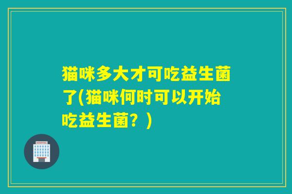 猫咪多大才可吃益生菌了(猫咪何时可以开始吃益生菌？)