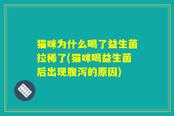 猫咪为什么喝了益生菌拉稀了(猫咪喝益生菌后出现腹泻的原因)