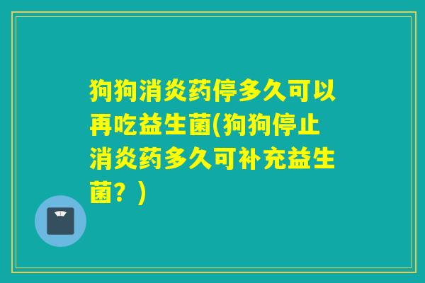 狗狗消炎药停多久可以再吃益生菌(狗狗停止消炎药多久可补充益生菌？)