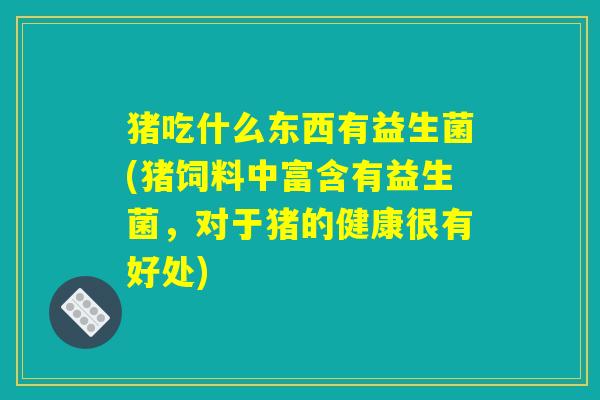 猪吃什么东西有益生菌(猪饲料中富含有益生菌，对于猪的健康很有好处)