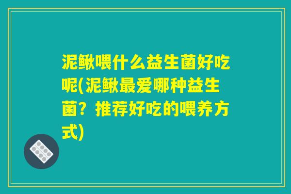 泥鳅喂什么益生菌好吃呢(泥鳅最爱哪种益生菌？推荐好吃的喂养方式)