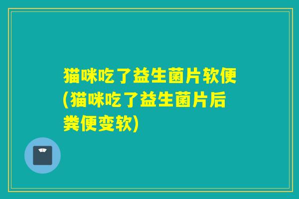 猫咪吃了益生菌片软便(猫咪吃了益生菌片后粪便变软)