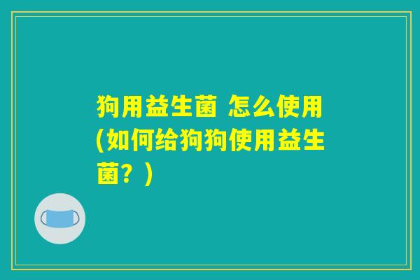 狗用益生菌 怎么使用(如何给狗狗使用益生菌？)