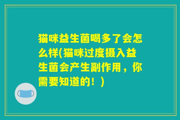 猫咪益生菌喝多了会怎么样(猫咪过度摄入益生菌会产生副作用，你需要知道的！)