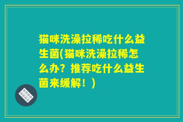 猫咪洗澡拉稀吃什么益生菌(猫咪洗澡拉稀怎么办？推荐吃什么益生菌来缓解！)