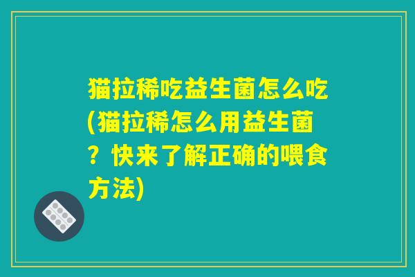 猫拉稀吃益生菌怎么吃(猫拉稀怎么用益生菌？快来了解正确的喂食方法)