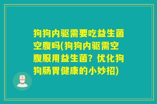 狗狗内驱需要吃益生菌空腹吗(狗狗内驱需空腹服用益生菌？优化狗狗肠胃健康的小妙招)