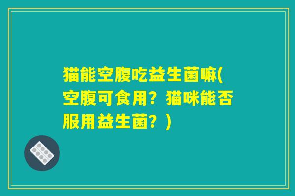 猫能空腹吃益生菌嘛(空腹可食用？猫咪能否服用益生菌？)