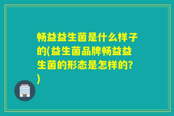 畅益益生菌是什么样子的(益生菌品牌畅益益生菌的形态是怎样的？)