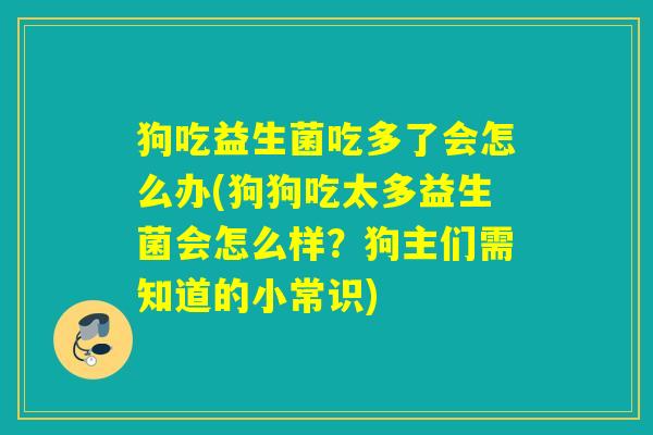 狗吃益生菌吃多了会怎么办(狗狗吃太多益生菌会怎么样？狗主们需知道的小常识)