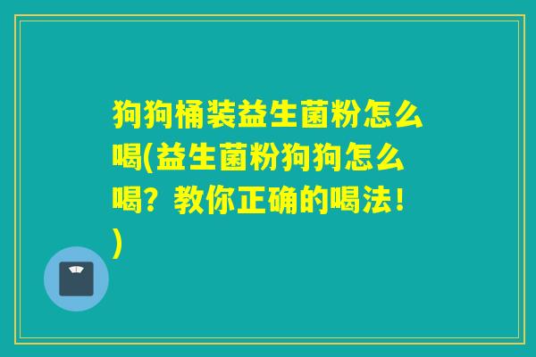 狗狗桶装益生菌粉怎么喝(益生菌粉狗狗怎么喝？教你正确的喝法！)