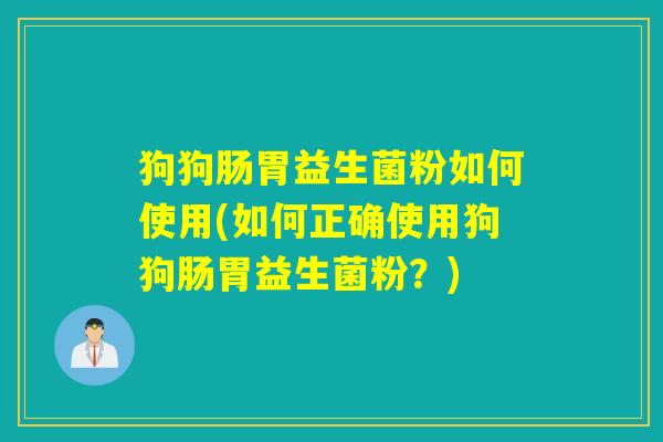 狗狗肠胃益生菌粉如何使用(如何正确使用狗狗肠胃益生菌粉？)