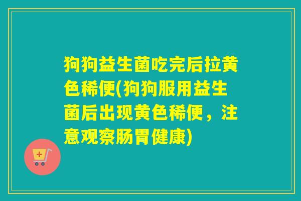 狗狗益生菌吃完后拉黄色稀便(狗狗服用益生菌后出现黄色稀便，注意观察肠胃健康)