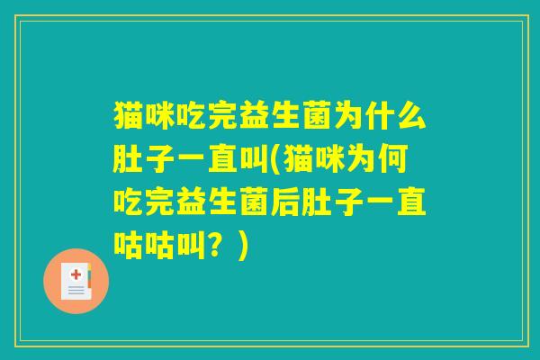 猫咪吃完益生菌为什么肚子一直叫(猫咪为何吃完益生菌后肚子一直咕咕叫？)