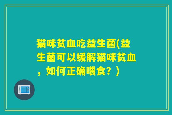 猫咪贫血吃益生菌(益生菌可以缓解猫咪贫血，如何正确喂食？)