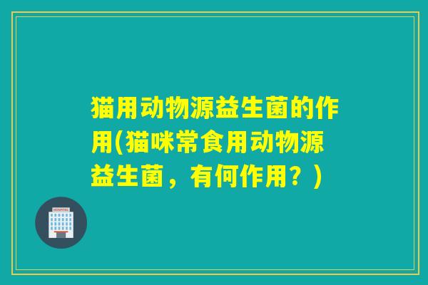 猫用动物源益生菌的作用(猫咪常食用动物源益生菌，有何作用？)