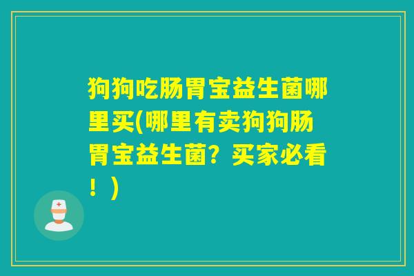 狗狗吃肠胃宝益生菌哪里买(哪里有卖狗狗肠胃宝益生菌？买家必看！)