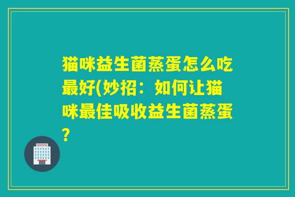 猫咪益生菌蒸蛋怎么吃最好(妙招：如何让猫咪最佳吸收益生菌蒸蛋？