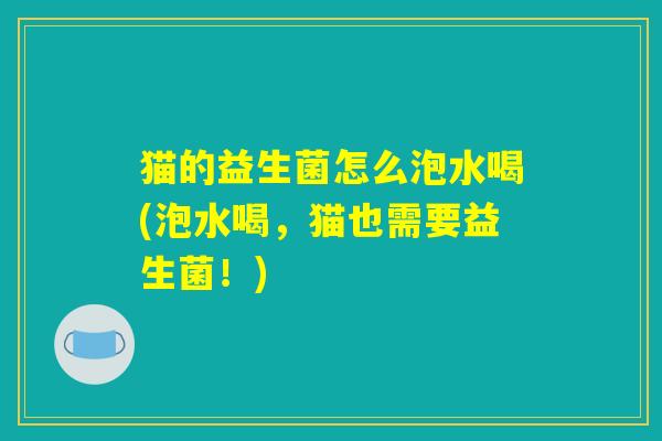 猫的益生菌怎么泡水喝(泡水喝，猫也需要益生菌！)