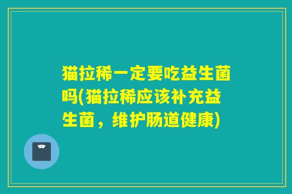 猫拉稀一定要吃益生菌吗(猫拉稀应该补充益生菌，维护肠道健康)