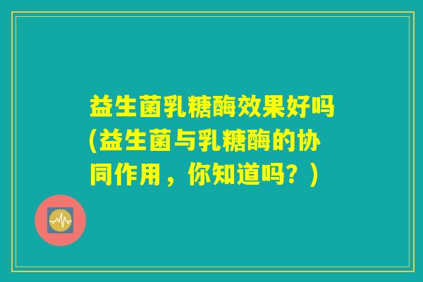 益生菌乳糖酶效果好吗(益生菌与乳糖酶的协同作用，你知道吗？)