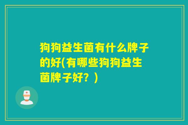 狗狗益生菌有什么牌子的好(有哪些狗狗益生菌牌子好？)